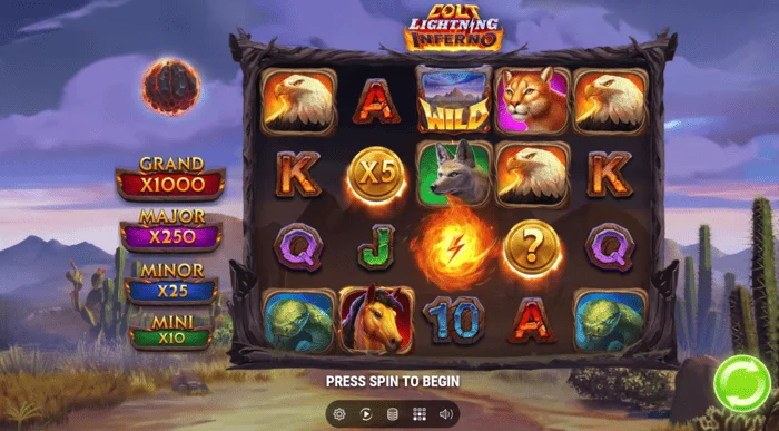 Tela de jogo do Colt Lightning Inferno